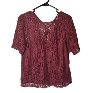 Burgundy/ Wine Women Blouse Size 12